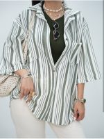 شومیز مانتویی دیبا رنگ سبز
