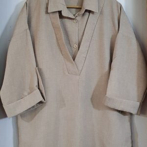 ونیک مانتویی پشت دکمه رنگ نسکافه ای