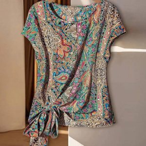تاپ گره ای ترمه رنگ ژورنال