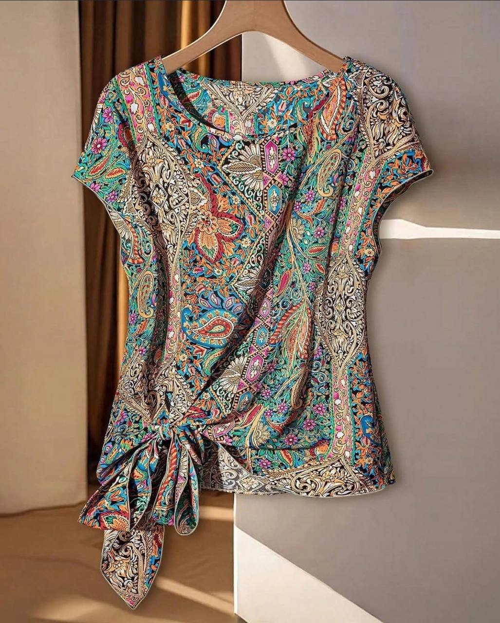 تاپ گره ای ترمه رنگ ژورنال