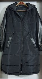 کاپشن آستین چرم نیکا -زنانه رنگ مشکی
