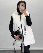 پافر چرم زنانه رنگ سفید