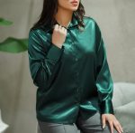 شومیز ساتن یلدایی رنگ سبز