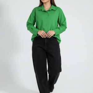 شومیز زنانه مداد رنگی رنگ سبز