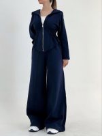 ست سویشرت و شلوار زنانه رنگ سرمه ای