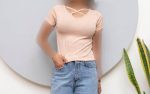 تیشرت زنانه یقه ضربدری دلبری