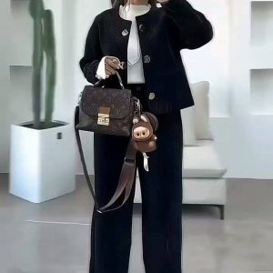 ست کت و شلوار مخمل زنانه آیسان رنگ مشکی