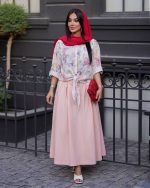 شومیز گره ای بهار رنگ گل