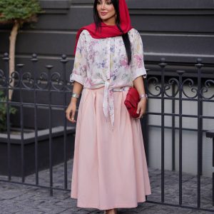 شومیز گره ای بهار رنگ گل