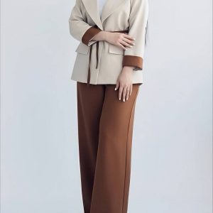 کت و شلوار زنانه هما جنس کارولین رنگ کرم