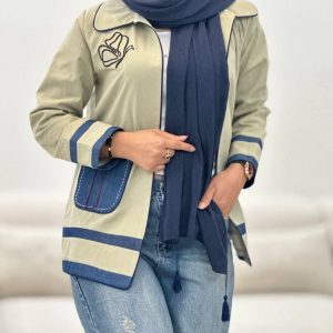 کت زنانه Tw جنس لینن آنزیم شده رنگ پروانه 4