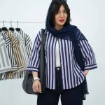 شومیز مراکشی سها رنگ سرمه ای