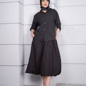 شومیز مشکی آستین گت رنگ مشکی