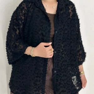 شومیز روژا جنس حریر ژاکارد رنگ ژورنال