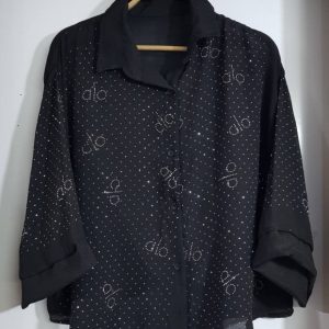 شومیز نگین دار جنس پری شیشه ای رنگ ژورنال
