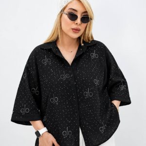 شومیز نگین دار جنس پری شیشه ای رنگ ژورنال