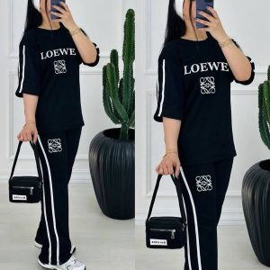 ست تیشرت شلوار دخترانه loewe رنگ مشکی
