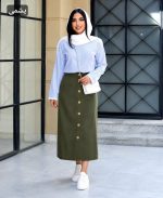 ست شومیز دامن الماس رنگ یشمی