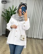 مانتو کتان کوثر رنگ سفید