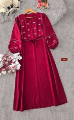 کفتان گلدوزی پاپیونی رنگ زرشکی