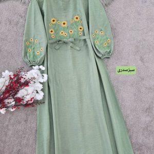 کفتان گلدوزی اروشا رنگ سبز سدری
