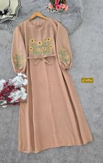 کفتان گلدوزی اروشا رنگ نسکافه ای