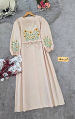 کفتان گلدوزی اروشا رنگ کرم روشن