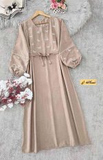 کفتان گلدوزی پاپیونی رنگ نسکافه ای