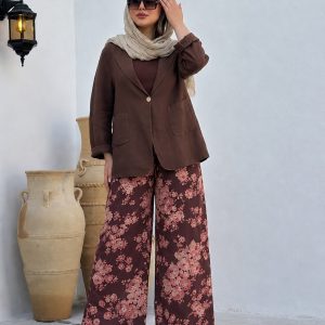 ست کت شلوار بگ گلدار رنگ ژورنال