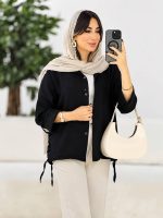 مانتو کمر گت بهارک رنگ مشکی