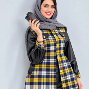 مانتو ترکیبی شاکمن رنگ زرد