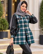 مانتو ترکیبی شاکمن رنگ سبز