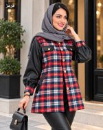 مانتو ترکیبی شاکمن رنگ قرمز