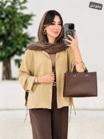 مانتو کمر گت بهارک رنگ نخودی