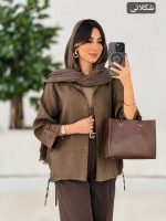 مانتو کمر گت بهارک رنگ شکلاتی