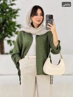 مانتو کمر گت بهارک رنگ یشمی