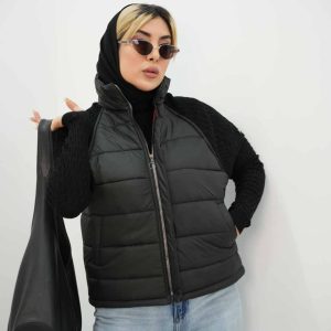 پافر سرشانه بافت رنگ مشکی