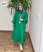 پیراهن مانتویی دلارا رنگ سبز