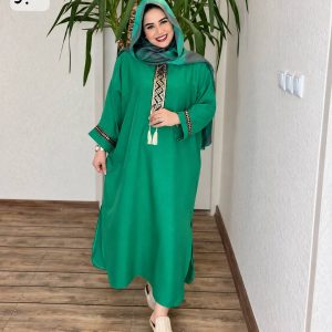پیراهن مانتویی دلارا رنگ سبز