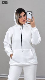 هودی جیب کانگرویی رنگ سفید