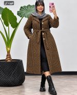 پیراهن مانتویی طرلان رنگ قهوه ای