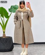 پیراهن مانتویی طرلان رنگ نسکافه ای